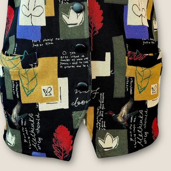 Supply & Demand Vintage Patchwork Button Up Knit Cardigan Vest Women Size L USA - Picture 6 of 13